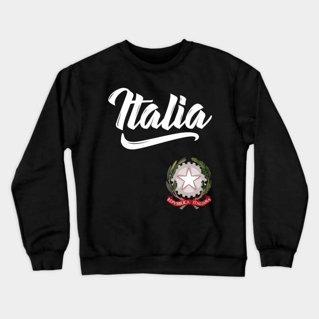 Italia Italy Italian Family Heritage Italiano Coat Of Arms Crewneck Sweatshirt by E